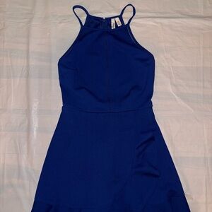 Elegant Blue Sleeveless Dress